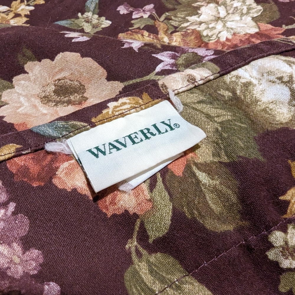 Vintage Waverly valences set of 3 purple floral grapes - Picture 5 of 6